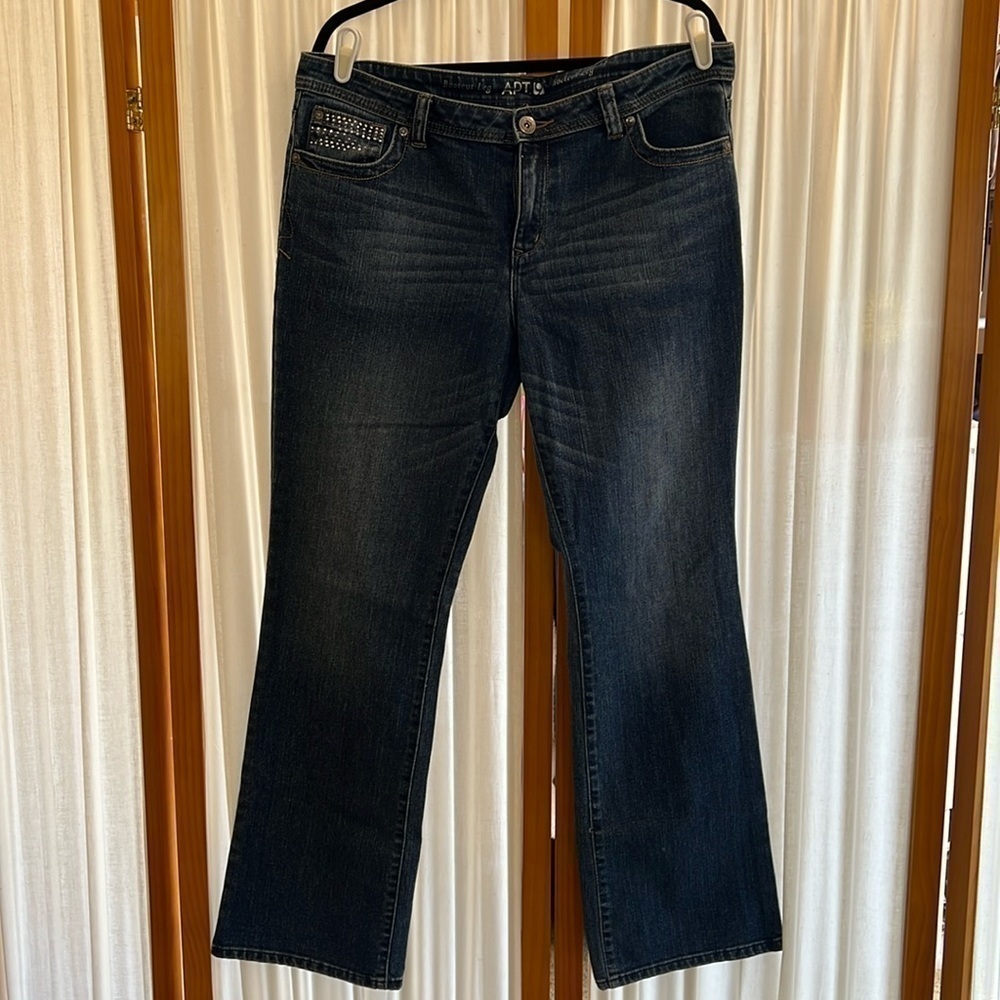APT9 Women’s Bootcut Dark Denim Jean, Modern Sz 16